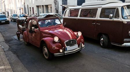 Citroën 2cv, remorque et Solex !